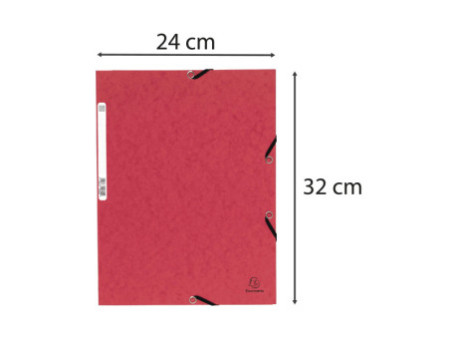 EXACOMPTA Chemise à élastique, A4, carton, rouge