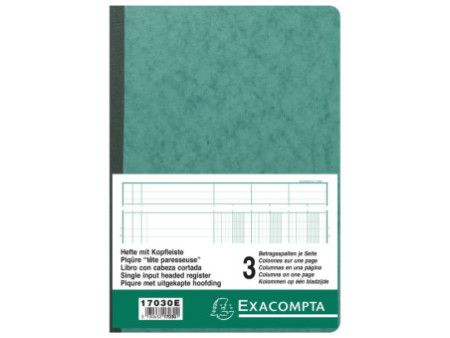 EXACOMPTA Piqûre tête paresseuse, 3 colonnes sur 1 page