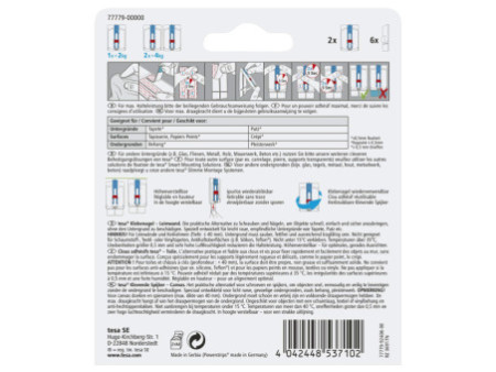 tesa Powerstrips Clou adhésif, pour papier peint et plâtre