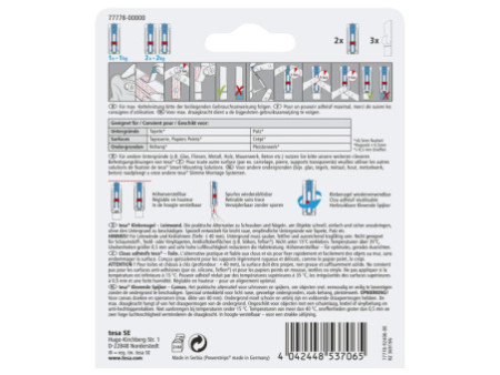 tesa Powerstrips Clou adhésif, pour papier peint et plâtre