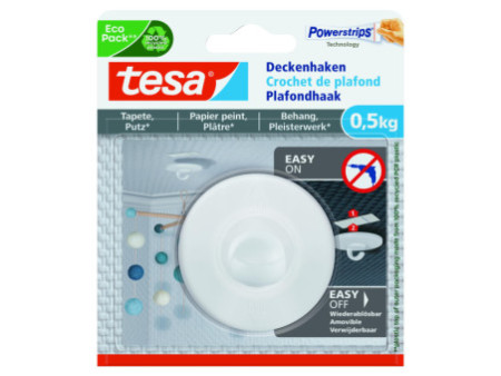 tesa Powerstrips Crochet fixation plafond, 0,5 kg