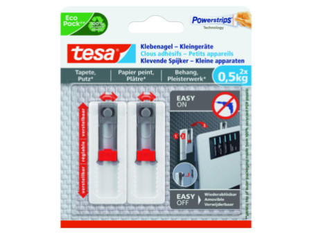 tesa Powerstrips Clou adhésif, pour papier peint et plâtre