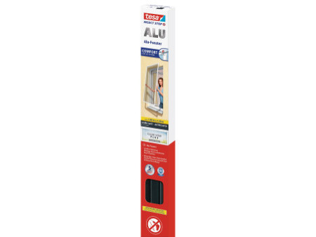 tesa Grille anti-mouche ALU COMFORT fenêtre, 1,40 m x 1,50 m