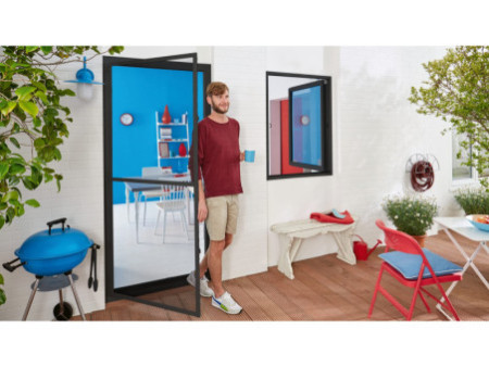 tesa Moustiquaire ALU COMFORT portes, 1,00 m x 2,20 m, gris