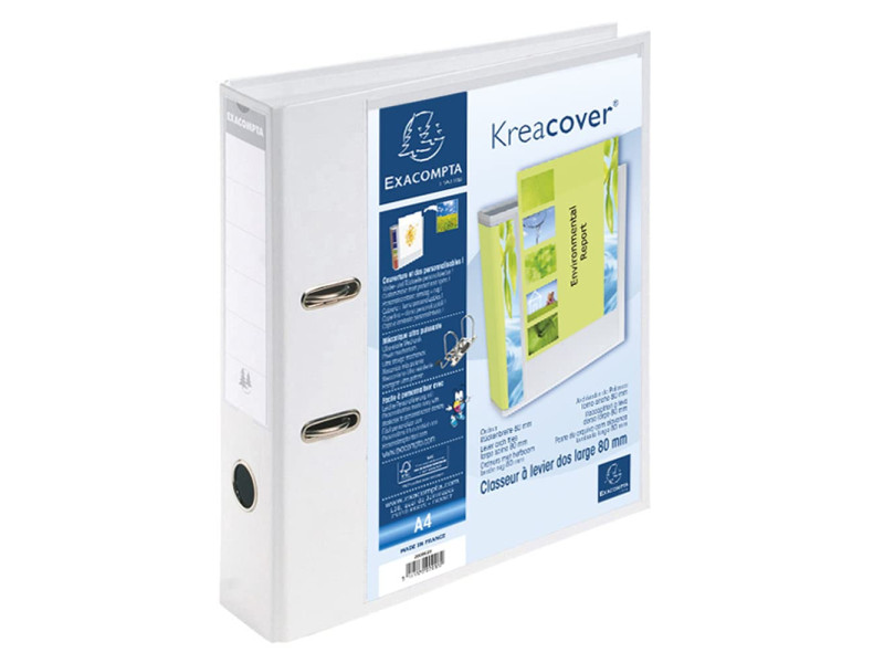 EXACOMPTA Classeur à levier Prem'Touch Kreacover, A4, blanc
