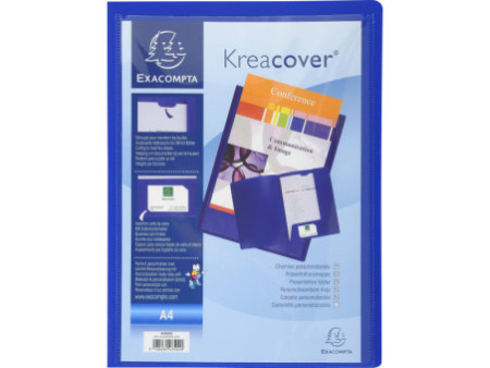 EXACOMPTA Chemise personnalisable Kreacover, PP, A4, bleu
