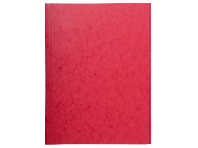 EXACOMPTA Chemise simple 3 rabats, A4, carton, rouge
