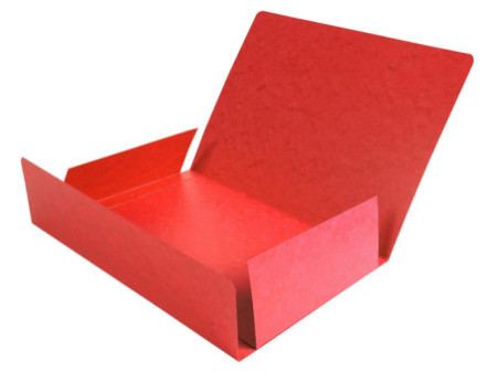 EXACOMPTA Chemise simple 3 rabats, A4, carton, rouge