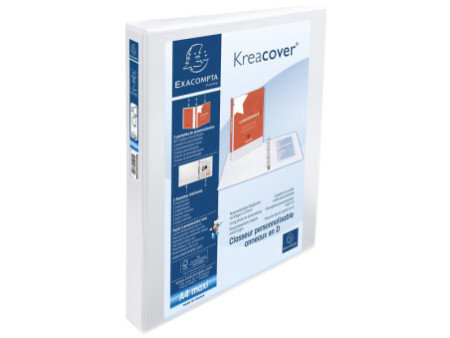 EXACOMPTA Classeur personnalisable Kreacover, A4 Maxi, blanc