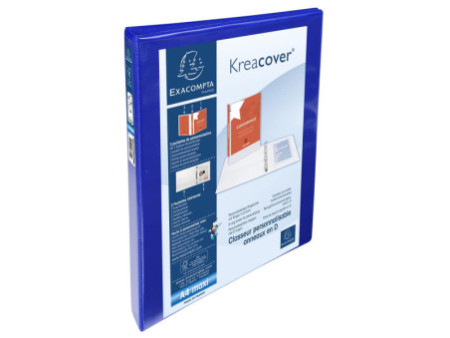 EXACOMPTA Classeur personnalisable Kreacover, A4 Maxi, bleu