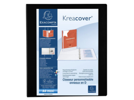 EXACOMPTA Classeur personnalisable Kreacover, A4 Maxi, noir