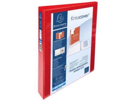 EXACOMPTA Classeur personnalisable Kreacover, A4 Maxi, rouge