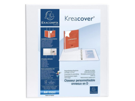 EXACOMPTA Classeur personnalisable Kreacover, A4 Maxi, blanc