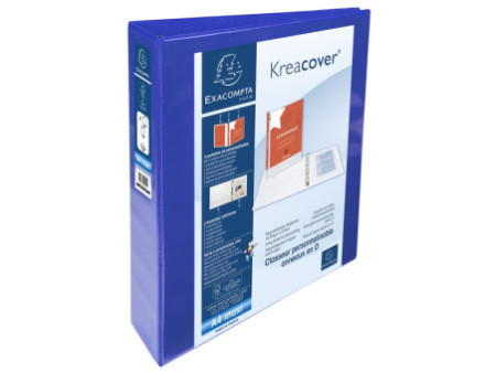 EXACOMPTA Classeur personnalisable Kreacover, A4 Maxi, bleu