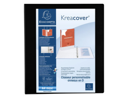 EXACOMPTA Classeur personnalisable Kreacover, A4 Maxi, noir