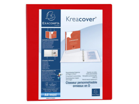 EXACOMPTA Classeur personnalisable Kreacover, A4 Maxi, rouge