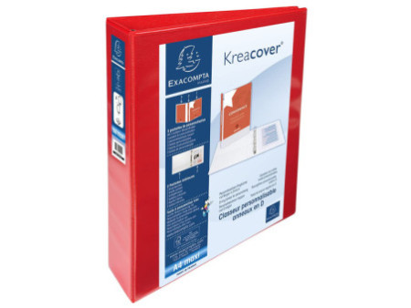 EXACOMPTA Classeur personnalisable Kreacover, A4 Maxi, rouge