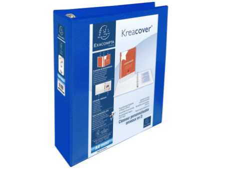 EXACOMPTA Classeur personnalisable Kreacover, A4 Maxi, bleu