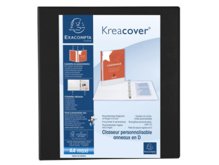 EXACOMPTA Classeur personnalisable Kreacover, A4 Maxi, noir