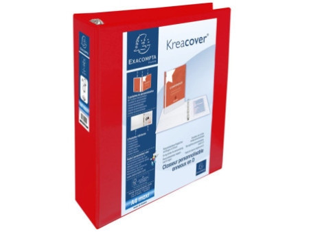 EXACOMPTA Classeur personnalisable Kreacover, A4 Maxi, rouge