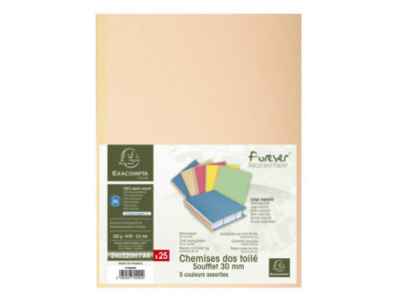 EXACOMPTA Chemise à soufflet, en carton, 320 g/m2, assorties