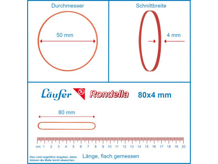 Läufer Bracelet élastique RONDELLA, 80 x 4 mm, 1.000 g