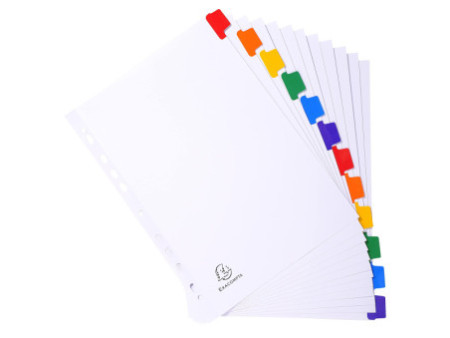 EXACOMPTA Intercalaires en carton, A4 Maxi, 12 touches