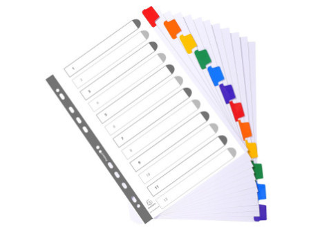 EXACOMPTA Intercalaires en carton, A4 Maxi, 12 touches