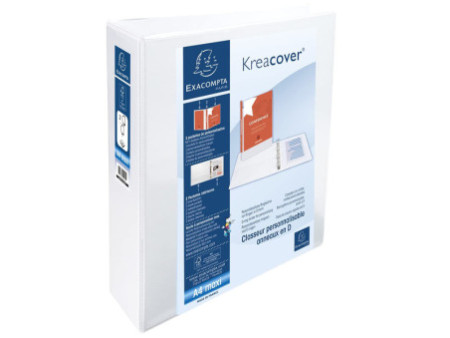 EXACOMPTA Classeur personnalisable Kreacover, A4 Maxi, blanc