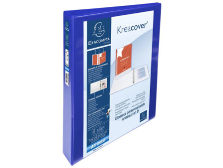 EXACOMPTA Classeur personnalisable Kreacover, A4 Maxi, bleu