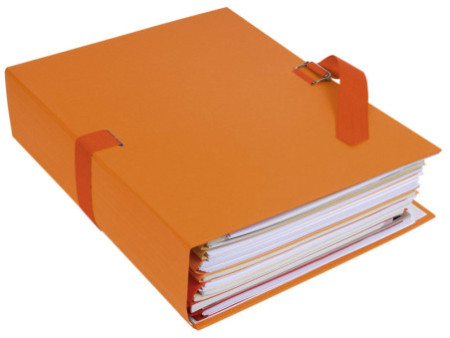 EXACOMPTA Chemise à dos extensible, A4, carton, orange