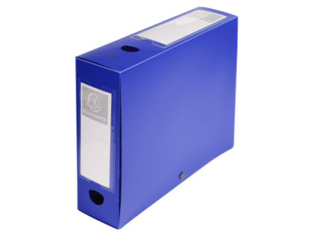 EXACOMPTA Boîte d'archives à pression, PP, 80 mm, bleu