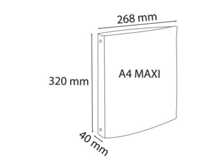 EXACOMPTA Classeur semi-rigide, PP, A4 Maxi, 4 anneaux, noir