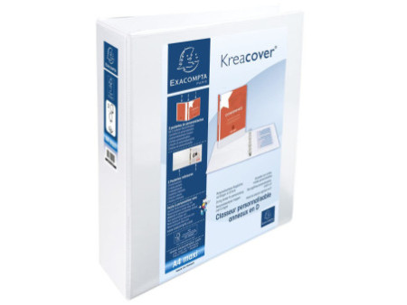 EXACOMPTA Classeur personnalisable Kreacover, A4 Maxi, blanc