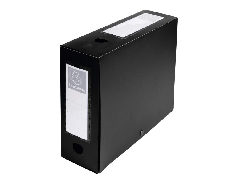 EXACOMPTA Boîte d'archives à pression, PP, 100 m, noir