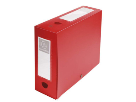 EXACOMPTA Boîte d'archives à pression, PP, 100 m, rouge