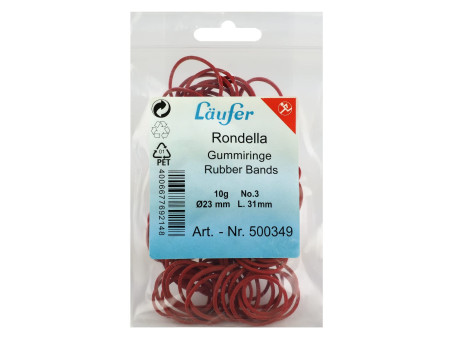 Läufer Bracelets élastiques RONDELLA, 20 mm, 10 g, rouge