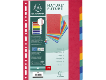 EXACOMPTA Intercalaires en carton, A4, 12 touches