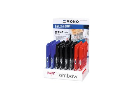 Tombow Feutre double pointe MONO twin, présentoir de 48