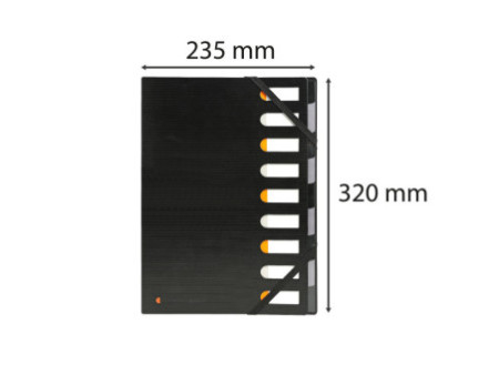 EXACOMPTA Trieur EXACTIVE, PP, 9 compartiments, noir