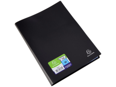 EXACOMPTA Protège-documents, A4, PP, 80 pochettes, noir