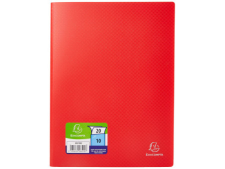 EXACOMPTA Protège-documents, A4, PP, 10 pochettes, rouge