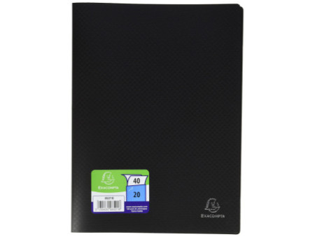 EXACOMPTA Protège-documents, A4, PP, 20 pochettes, noir