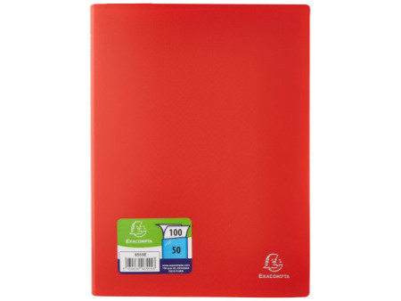 EXACOMPTA Protège-documents, A4, PP, 50 pochettes, rouge