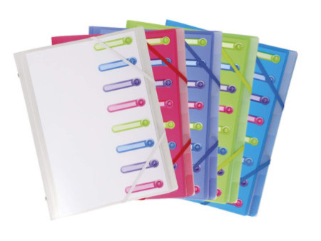 EXACOMPTA Trieur Chromaline, A4, PP, 8 compartiments,assorti