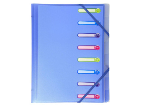 EXACOMPTA Trieur Chromaline, A4, PP, 8 compartiments,assorti
