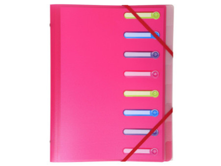 EXACOMPTA Trieur Chromaline, A4, PP, 8 compartiments,assorti