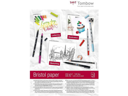Tombow Bloc de papier dessin 'Bristol', A5, uni, 250 g/m2