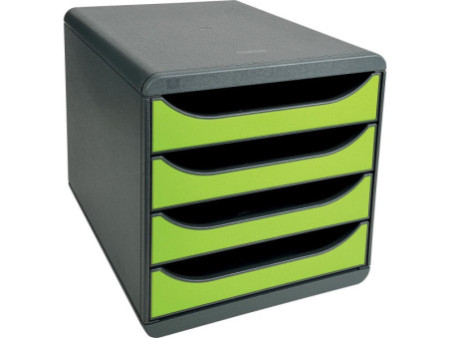 EXACOMPTA Module de classement BIG-BOX, 4 tiroirs, vert anis