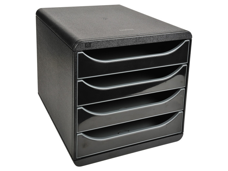 EXACOMPTA Module de classement BIG-BOX, 4 tiroirs, noir